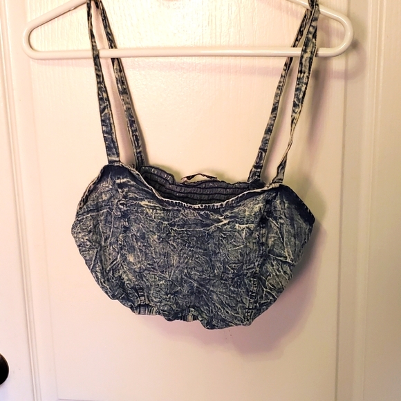 Out From Under Y2K Denim Cropped Tank - Picture 1 of 2